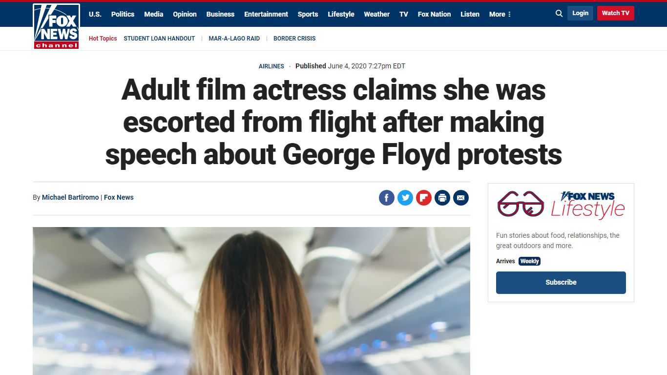 Adult film actress claims she was escorted from flight after making ...